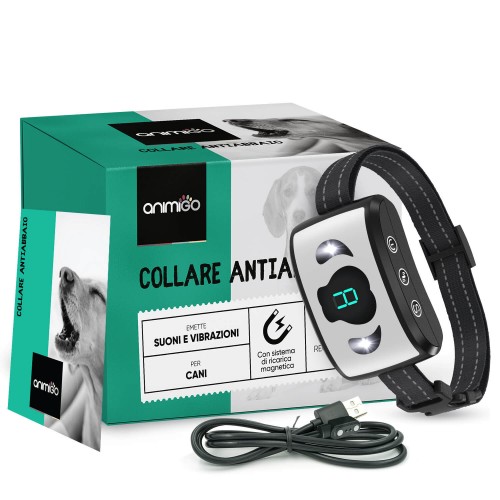 Collare Antiabbaio Cani - Collar Per Addestramento Cani Solo Vibrazione - Resistente Alla Pioggia, Regolabile Con Cinturino In Nylon